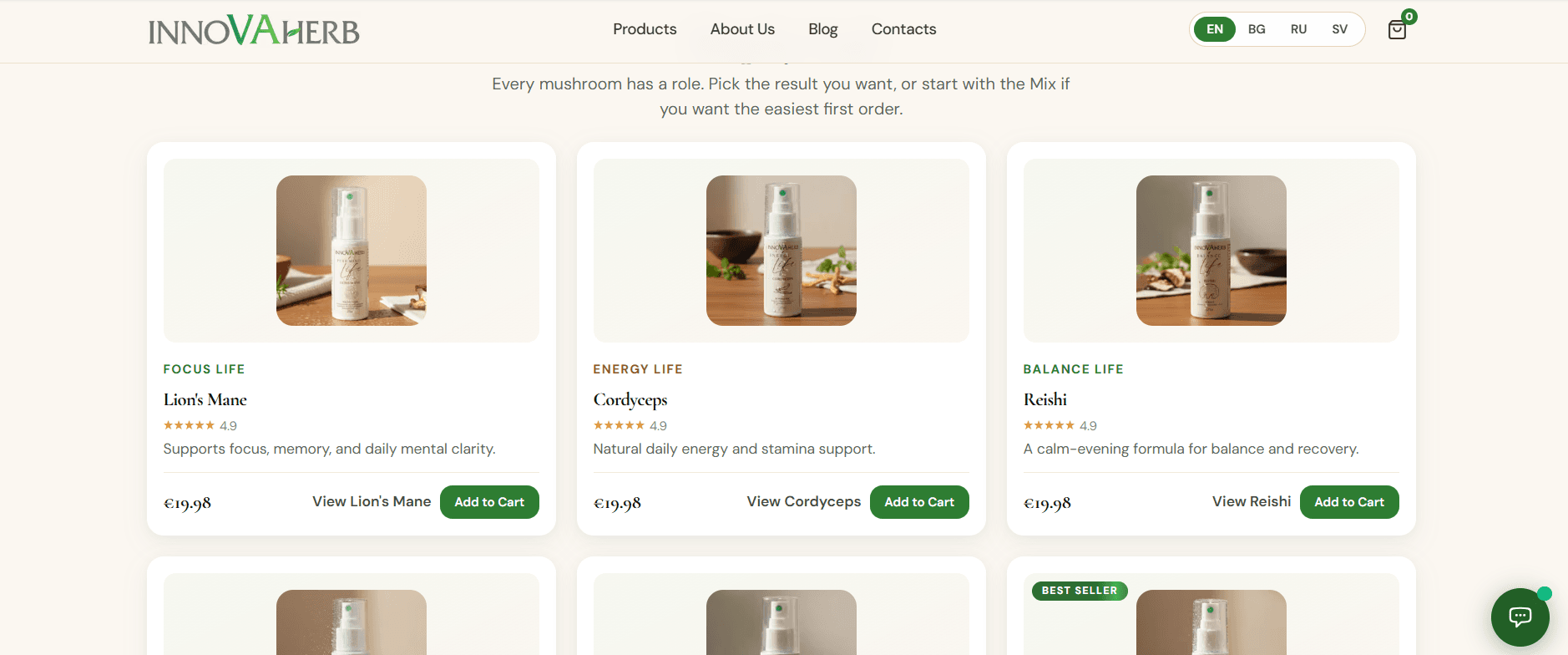 InnoVAherb product collection