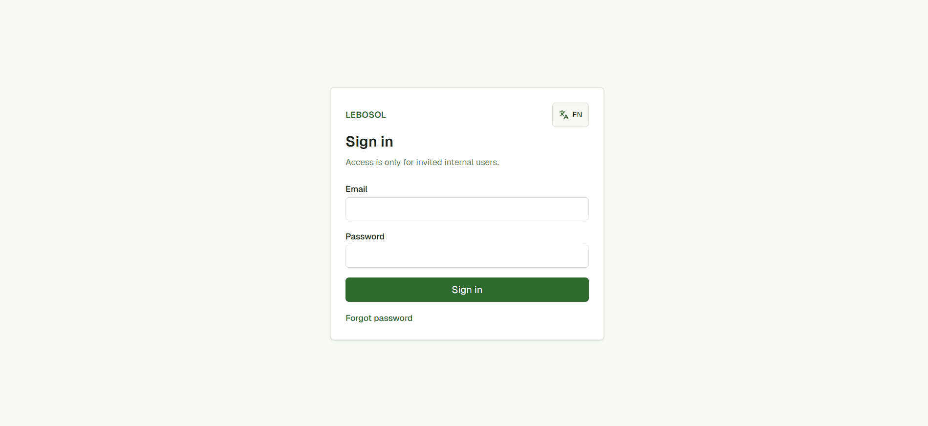 Lebosol internal platform login